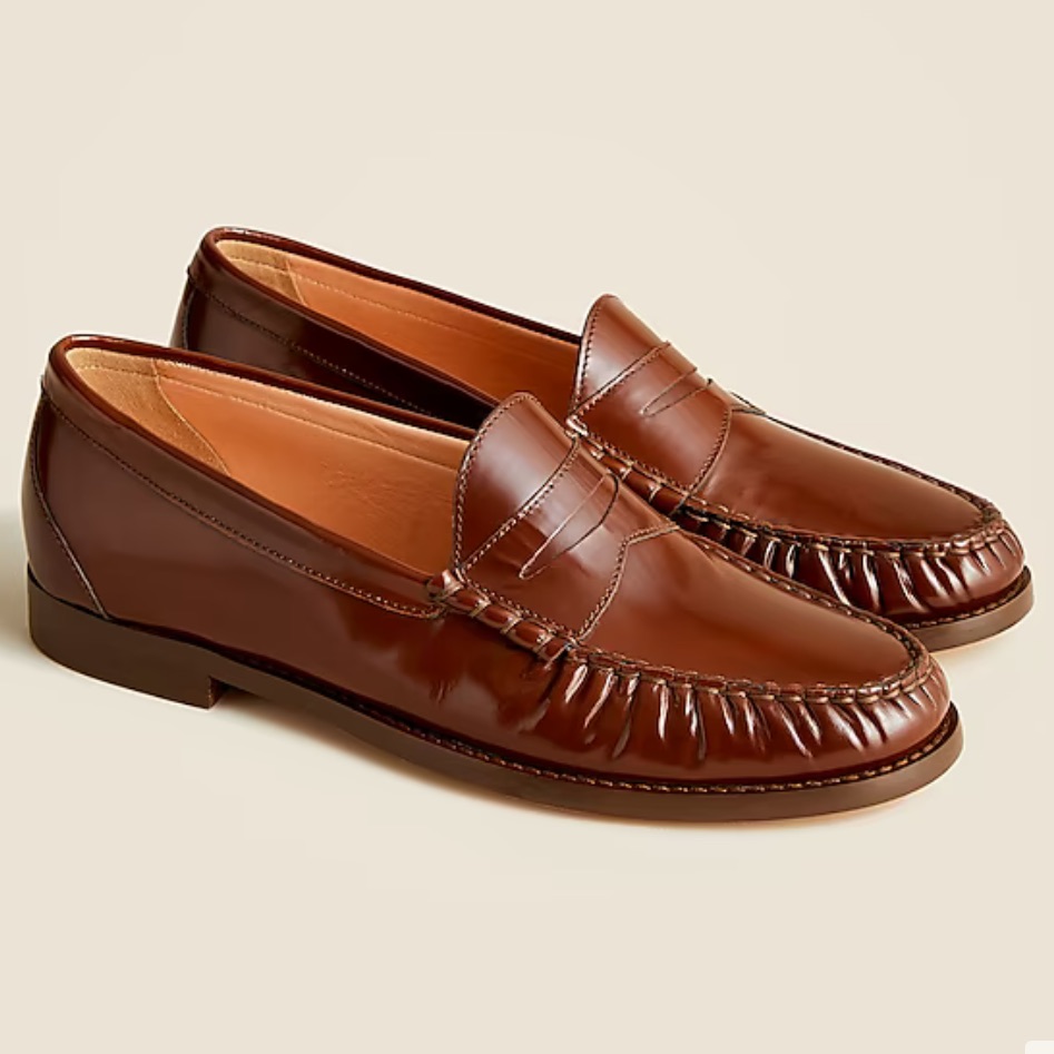 J. Crew Brown Leather Penny Loafers